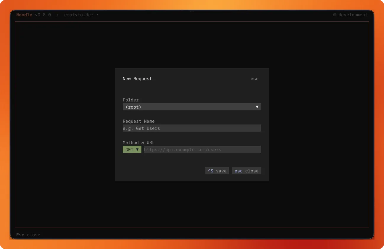 The new request overlay