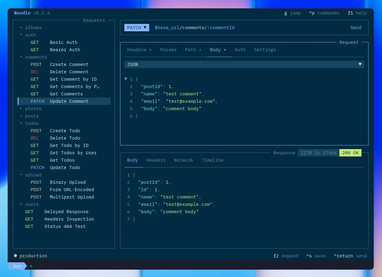 Request pane